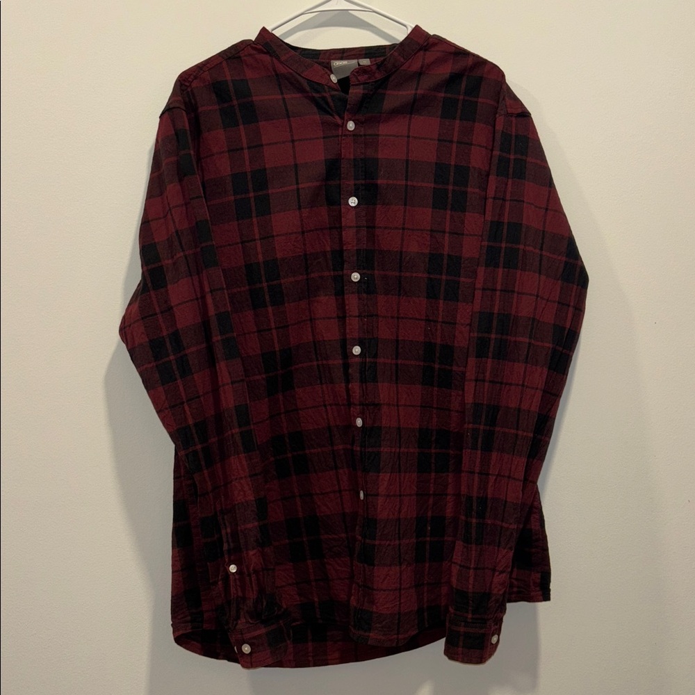 ASOS Red and Black Plaid Button Down Shirt